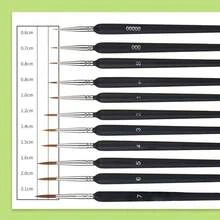 11支/套 专业超细丙烯水彩水粉绘图笔和勾线笔 - 彩色 - 查看 3
