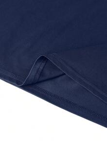 Balanced Creative Print Men's Fashion Printed Streetwear Casual Short Sleeve T-Shirt, Comfortable Icy Feel Short Sleeve Tee, Spring/Summer - Navy Blue - View 5