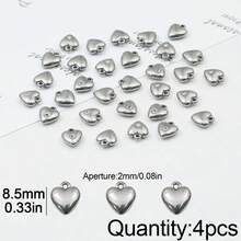 4pcs Stainless Steel Heart Shaped Single Hole Pendant Beads, DIY Jewelry Making, Handmade Beading Craft Supplies - DIY - View 11