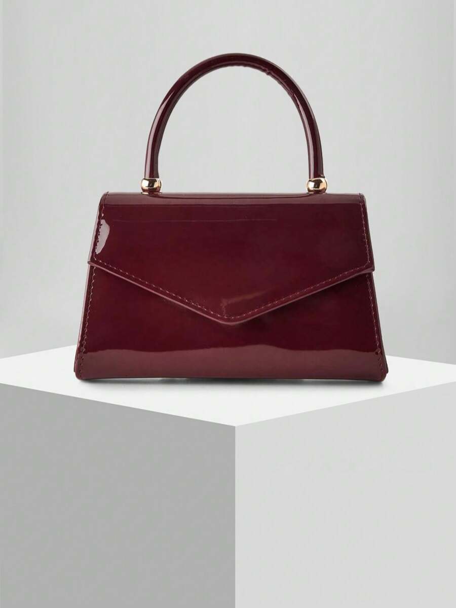 新款亮面欧美风手拿包，晚宴包，派对包，链条包，正式礼服包，是婚礼、盛会、派对、庆典的理想之选。女士最佳礼物。 - 酒紅色 - 查看 1