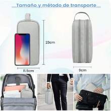 Organizador electrónico, organizador de cables de viaje, bolsa de almacenamiento todo en uno, bolsa de accesorios electrónicos, estuche portátil para cables, cargador, teléfono, auriculares, Gris,40873457 - Azul y blanco - Ver 2