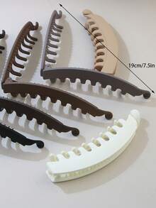 Large Matte Simple Banana Hair Clip, Non-Slip Ponytail Vertical Clip Hair Accessory For Women With Thick Hair - Multicolor - View 2