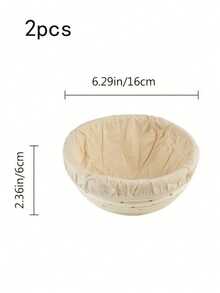 1/2個小號天然藤編圓形麵團發酵籃，手工製作麵團發酵籃，適用於麵團預熱與發酵，，易於清洗，烘焙愛好者與初學者的完美選擇，烘焙必備，適合全年使用 - 白色 - 查看 13
