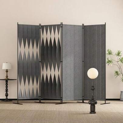 Wisdom Star 180CM Biombos Separador de Habitaciones de 4 Paneles Pantalla Separadora 2 Tipos de Instalación Enmascaramiento Completo y Medio Enmascaramiento Divisor de habitación de 4 Paneles