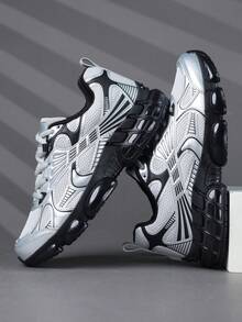 Low Top Men's Sports Shoes Sneakers Men Casual Running Shoes Jogging Shoes Male Walking Shoes Daily Fashionable Footwear Tennis Streetwear - Grey - View 2