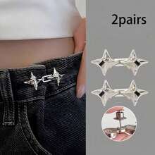 [Trending] 4pcs Star Waist Fastener Set - Adjustable Metal, White/Golden/Black, Sewing And Knitting Supplies, Durable Material, For DIY Fashion Projects / All Fabric Types / Craft Enthusiasts - Multicolor - View 14