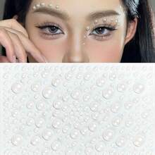 3pcs 3D Pearl Stickers, Rhinestone Stickers, Self-Adhesive Stickers, Diamond Decorations, Pearl Hair Decorations, DIY Accessories, Halloween, Christmas, Valentine's Day Gifts, Acrylic Multifunctional Hair Accessories, Nail Art Decorations, Makeup Decorations, Hairstyling Tools Set, Suitable For Women's Parties, Bridal Weddings - Multicolor - View 7