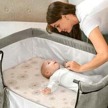 2 件装棉纱布床边婴儿床单，33x20 英寸，超柔软透气，适合男婴和女婴，婴儿礼物 - 彩色 - 查看 3