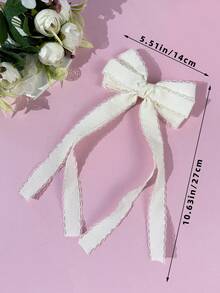 1个女士时尚蕾丝蝴蝶结发夹，甜美可爱的蝴蝶结发饰，适合日常通勤、节日聚会、生日派对、观光、摄影等各种场合。送给闺蜜的绝佳礼物。 - 彩色 - 查看 9