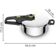 Secure  Schnellkochtopf Induktion 4l, 2-Stufen-Garregler: Intensivstufe 117°C, Schonstufe 112°C, Induktions-Kapselboden, für alle Herdarten, Edelstahl/Schwarz/Grün, P2580400 - Schnellkochtopf 4 L - Übersicht 7