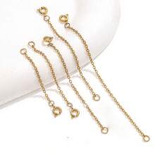 4pcs 18K Gold Plated Stainless Steel Extension Chain, 1-4 Nodes Stainless Steel Extension Chain, Double-Sided Stainless Steel Spring Clasp, High-Quality Stainless Steel Material, Exquisite Craftsmanship - Low Allergenicity - Durable, Suitable For Extending Necklaces, Bracelets, Anklets And Various DIY Jewelry Making, Adjustable Length 2-5 Inches - Spring Buckle Extension Chain - View 10