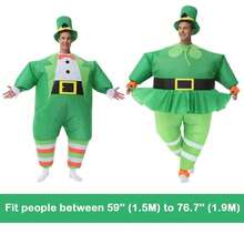 充气圣帕特里克节服装 充气绿色小妖精服装派对万圣节套装 男女通用 - 彩色 - 查看 4