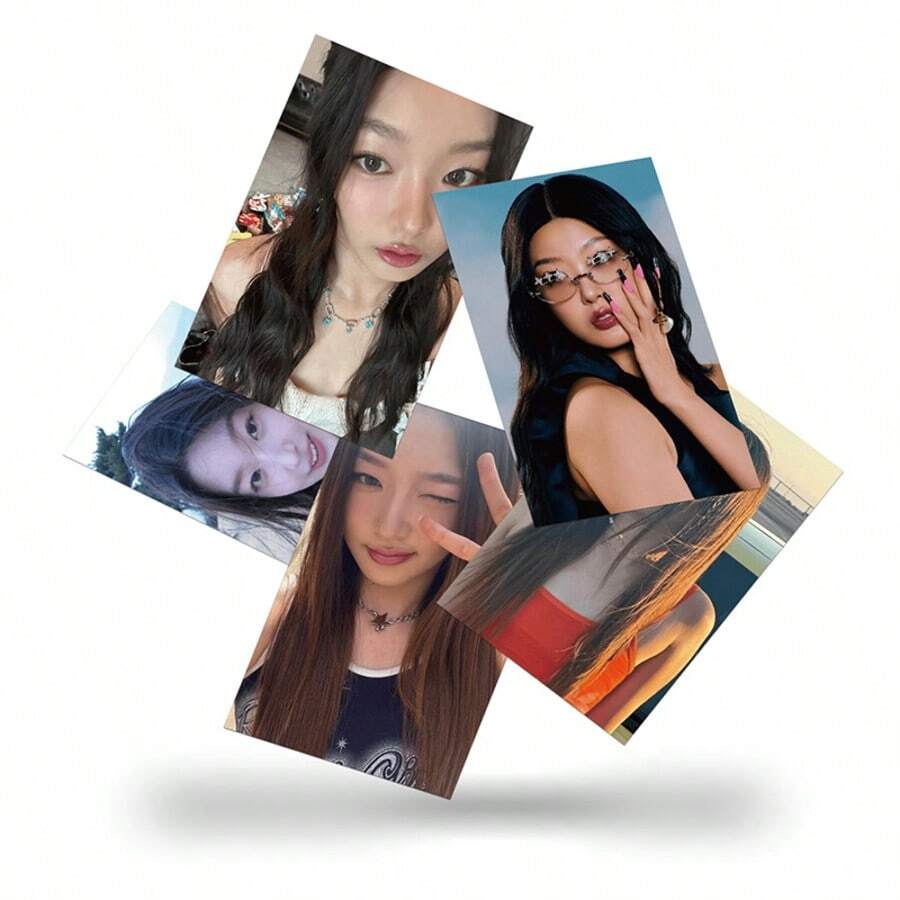 1套/55张 Kaz Ael 激光全息照片卡，手工制作 K-Pop 女团专辑主题粉丝周边 - 彩色 - 查看 1