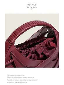 Nueva bolsa de mano con decoración hueca en forma de nido de pájaros para primavera/verano, bolso de hombro cruzado de alta calidad y nicho para mujer - Burdeos - Ver 6