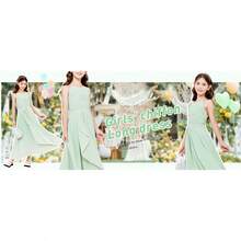 Girls A-Line Halter Maxi Dress - Flowy Chiffon Junior Bridesmaid Flower Girl Gown For Wedding Party & Pageant - 粉色 - 查看 6
