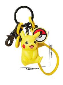 pokemon 这款宝可梦皮卡丘钥匙扣/挂件，采用优质PVC材质，配有彩色挂绳、吊坠和按扣。完美装饰钥匙和包包，展现您对宝可梦的热爱。是所有年龄段的粉丝、玩家和收藏家的理想之选，也是一份绝佳的生日或节日礼物。宝可梦香味吊坠皮卡丘钥匙扣背包挂件可爱挂件摆件礼品 - 彩色 - 查看 6