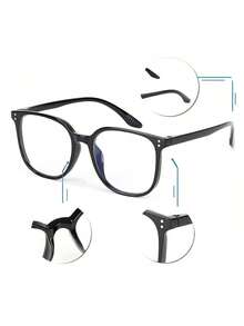 4pcs Women's Glasses | Suitable For Both Men And Women, With A Simple Style | Suitable For Reading And Computer Use | Various Color Combinations | Fashion Accessories Suitable For Various Occasions | Large Frame Glasses - Transparent - View 4