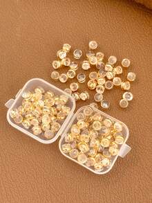 10pcs/Box Silicone Anti-Lost Earplug Earrings Accessories, Fashion Daily Use Secure Ear Plugs Backs - Yellow Gold - View 5