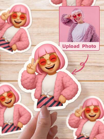 1-108 Peças Adesivos Personalizados de Foto para Rosto de Desenho Animado - Presentes Personalizados de Dia dos Namorados e Volta às Aulas com sua Foto Enviada, para Notas de Amor, Scrapbooking, Lembrancinhas de Festa, Envelopes, Selos de Presente, Garrafas de Água, Laptops, Lancheiras, Mochilas, Acabamento Brilhoso ou Fosco Impermeável e Reutilizável, Perfeito para Presentear a Ele