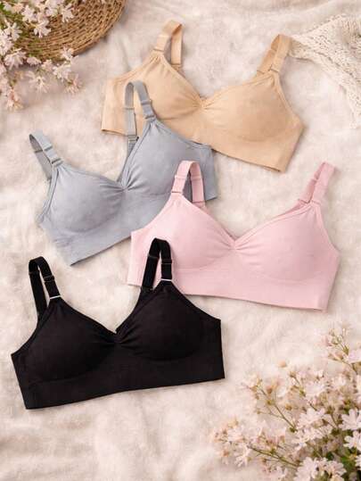 Kit 2 Sutiã Premium Básico Confortável com Bojo Removível Top - Cores Variadas
