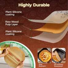 50/100/300片装大号方形烘焙纸垫 - 加厚不粘、耐油、耐热高达450°F (232°C)，适用于烤箱、空气炸锅、微波炉、蒸锅 - 无涂层不粘表面，预切割，方便使用 - 非常适合 - 彩色 - 查看 4