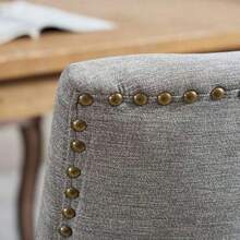 2 Dining Chairs, Polyurethane Seat, Rattan Backrest, Living Room Chair, Bedroom Chair - Grey - View 9