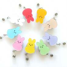 1个可爱兔子透明可伸缩夹式证件套 - 彩色 - 查看 3