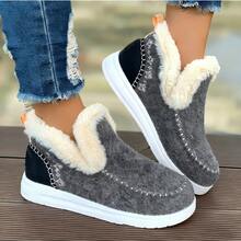 Women's Comfort Plush Lined Winter Boots - Casual And Easy Style, Soft Sole, Round Toe, Lightweight Design, Non-Slip Grip - Perfect For Cold Weather Comfort - 升級灰 - 查看 4