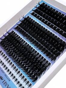 4款睫毛套装,包含下睫毛、尖刺睫毛和睫毛簇,246/182片俄罗斯睫毛嫁接套装,尖刺睫毛,3D浓密睫毛簇,60D/100D/160D/200D/300D下睫毛和尖刺睫毛簇,浓密单根睫毛簇嫁接,尖刺睫毛簇,DIY仙女/漫画风格睫毛 - D - 查看 11