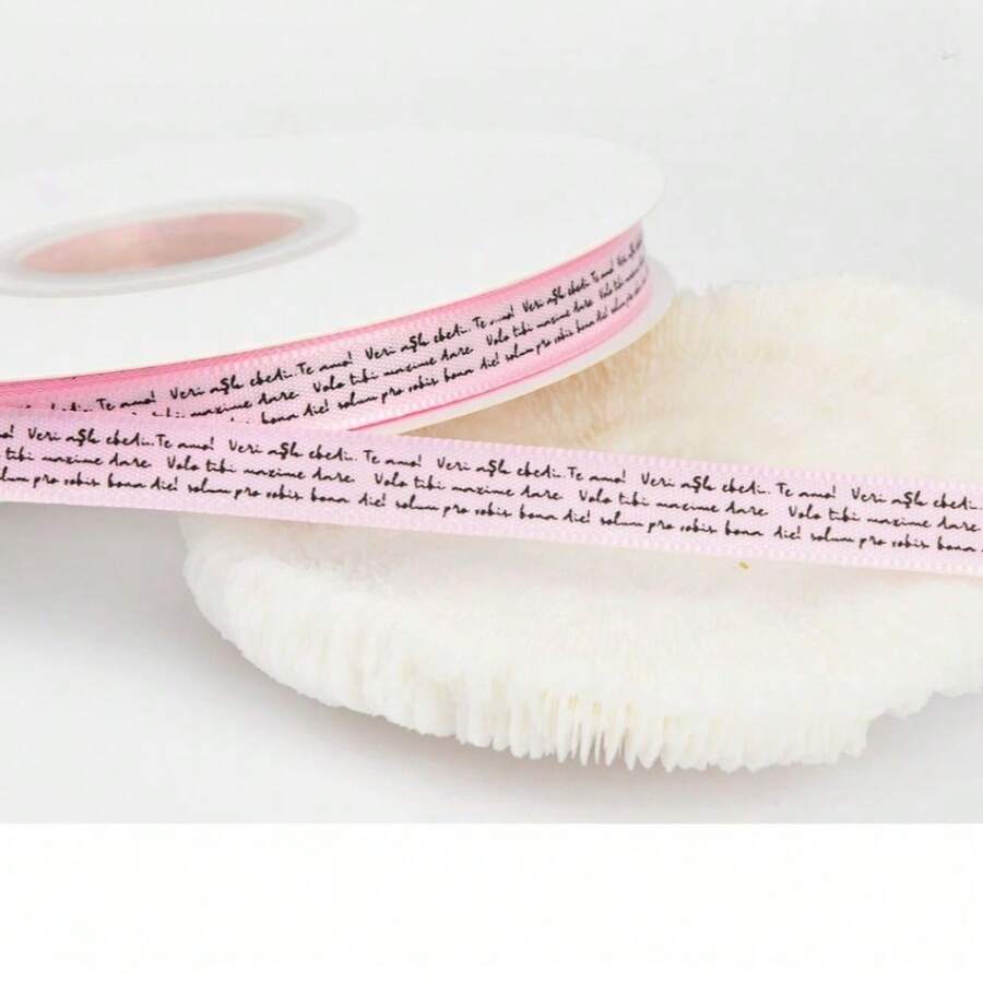 Letter Flowers Ribbon Bouquet Packaging Ribbon Hair Accessories Headband Bow Wedding Cake Decorative Strap - Pink1cm*50yards - View 1