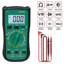 1pc Automatic Professional Digital Multimeter, Manual Range, Voltmeter/Ammeter/Ohmmeter, Measures Voltage, Current, Resistance, Tests High Frequency Electromagnetic Interference (HFE) And Continuity