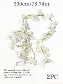 2/1串浪漫花朵灯，20颗LED电池供电仙女灯，适用于卧室、阳台、生日、婚礼、派对、室内外装饰、人造植物、人造花、春季装饰、家居装饰 - 彩色 - 查看 14