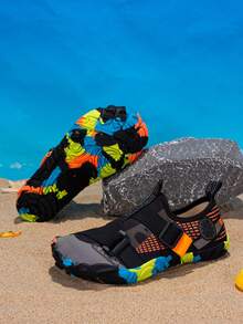 儿童春秋季涉水鞋一双，网布鞋面，防滑耐磨TPR鞋底，渐变色，轻便透气，柔软舒适，套脚式 - 彩色 - 查看 5