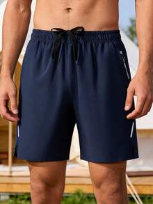 Quần short thể thao ngoài trời mùa hè cho nam, quần short chạy bộ đạp xe đi bộ đường dài đa năng thời trang, phong cách bạn trai - Màu xanh bụi bặm - Xem 8