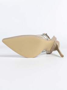 Women's Pointed Toe High Heel Shoes, Thin Heel, Crystal Strap, Elegant Lady Shoes, Sexy Sandals, Spring/Summer - Apricot - View 7