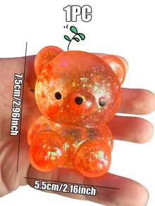 1个闪亮水晶玻璃熊，墨西哥钝口螈造型，柔软缓慢回弹，粘性减压玩具，旅行便携指尖挤压玩具，手感柔软，适合所有年龄段自闭症人士，理想的节日礼物，趣味可爱小玩意，生日礼物 - 彩色 - 查看 28