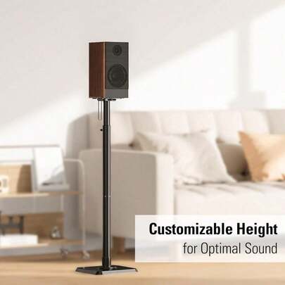 Speaker Stands Height-Adjustable For Satellites Up To 5 Kg, Set Of 2 Floor Stands