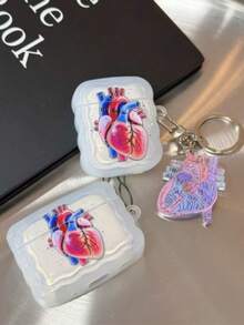 Heart-Shaped Anti-Fall Protective Case Compatible With Apple Wireless Earphones, Scratch-Resistant And Shockproof - Clear - View 1