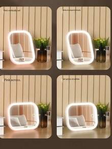 Gương trang điểm LED, gương trang điểm có đèn với 3 chế độ chiếu sáng, gương trang điểm gấp gọn di động, pin sạc 320/300mAh, quà Giáng sinh cho phụ nữ - Nhiều màu - Xem 7
