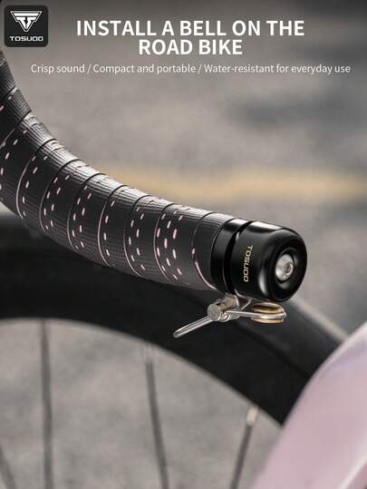 TOSUOD Copper Alloy Road Bike Handlebar Plug Bell, Curved Handle Bicycle Handlebar Plug Horn Warning Bell, Cycling Commuter Accessories - Bicycle Handlebar Plug, Bicycle Bell