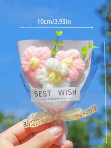 手工礼品花束，针织绒球花束，迷你仿真向日葵和雏菊，节日派对礼品，生日礼物 - 彩色 - 查看 10