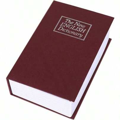 辞書型金庫 Lサイズ 鍵付き, 本棚に溶け込む、ホンモノの辞書そっくりのデザイン！ カギ、印鑑などの貴重品の保管に。