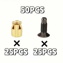 50/80pcs Reusable Hinge Extension Inserts - Sturdy Metal Furniture Connectors, Seamless Design, Golden-Plated - Multicolor - View 8