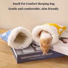 1pc Hamster Cotton Nest, Small Pet Cotton Nest, Hamster Sleeping Bag, Small Pet Warm Nest, Winter Thickened Plush Sleeping Bag For Gerbil, Chinchilla, Squirrel - Multicolor - View 4