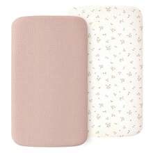 2 件装棉纱布床边婴儿床单，33x20 英寸，超柔软透气，适合男婴和女婴，婴儿礼物 - 彩色 - 查看 14