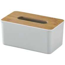 木质纸巾盒套装，带木盖和塑料纸巾盒，适用于家庭、餐厅、办公室、酒店房间（黑色/白色） - 彩色 - 查看 10