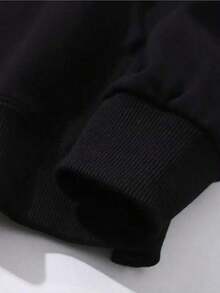 Wowomen's Bosnia Vintage Graphic Crew Neck Sweatshirt - Non-Stretchy Casual Pullover With Cultural Landmark Design,Fall Hoodies,Wowomen's Fall Clothes,Street Wear,Halloween,Wowomens Hoodies,Y2k Clothes,Jesus Hoodie,Thanksgiving Day,Nightmare Before Christmas,Christmas - Black - View 3