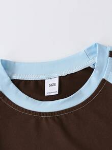 Teen Girls Short Sleeve Tee Bright Future Anime Print Teddy Soft Comfy Everyday Wear - Brown - View 4