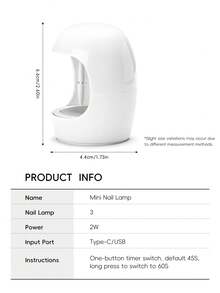 XEIJAYI 1pc 3-Light USB Nail Dryer, White Egg-Shaped Design, Mini UV LED Lamp, Nail & Eyelash Tool, 45s/60s Fast Curing Gel Polish - White - View 10