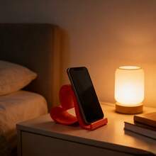 心形创意手机支架，浪漫红色心形桌面支架，通用手机平板支架，多色优雅桌面收纳架，适用于家庭、办公室、派对、情人节、圣诞节装饰，无需电源，数码爱好者的创意礼物 - 彩色 - 查看 4